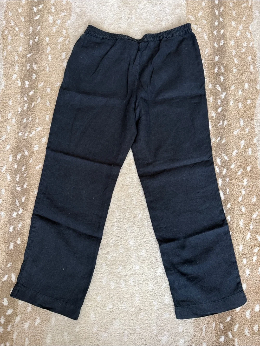 J. Jill 100% Linen Black Straight-Leg Chinos Pants Everyday Casual Women’s Sz M
